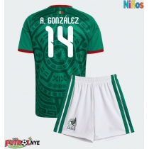 Camiseta México Armando Gonzalez #14 Primera Equipación para niños Mundial 2026 manga corta (+ pantalones cortos)